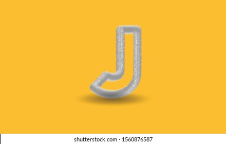 animal fur 3D text for conventional writing, here is our J - stock vector