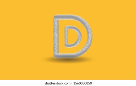 animal fur 3D text for conventional writing, here is our D - stock vector
