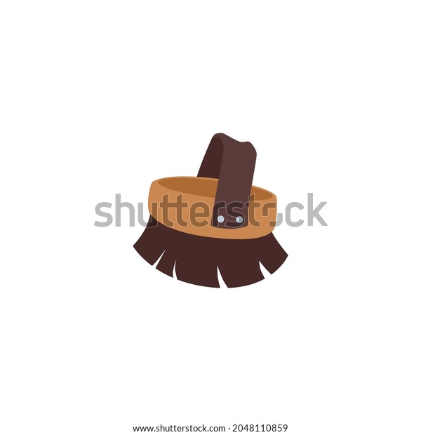 Animal fur or horse mane brush with\
handle, flat cartoon vector illustration isolated on white\
background. Brush tool for pets and farm animals\
caring.