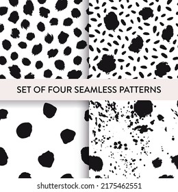  Animal fur repeat pattern set in black and white