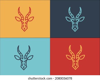 Animal Gazelle Logo Template, Simple Flat Icon Of animal,wild,gazelle