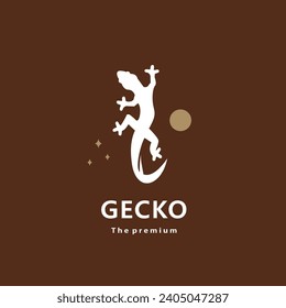 animal gecko natural logo vector icon silhouette retro hipster