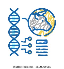 animal genetic doodle icon sketch vector. animal genetic sign. isolated symbol illustration
