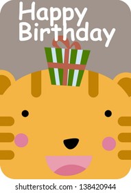 animal and gift box,happy birthday.