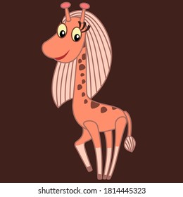 Animal giraffe with beautiful hair and big eyes.