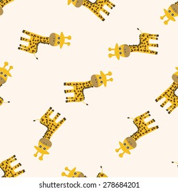 animal giraffe cartoon , cartoon seamless pattern background