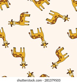 animal giraffe cartoon , cartoon seamless pattern background