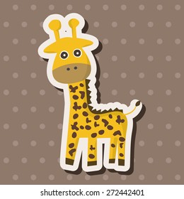 animal giraffe cartoon theme elements