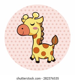 animal giraffe cartoon theme elements