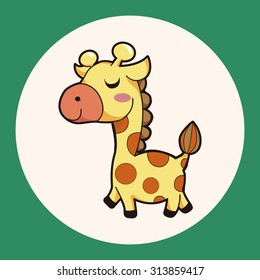 animal giraffe cartoon theme elements