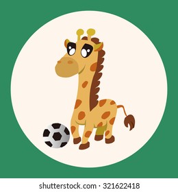 Animal giraffe doing sports cartoon theme elements