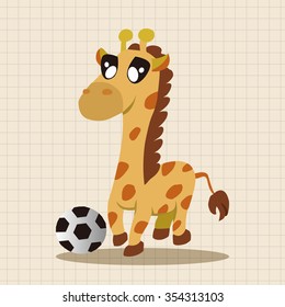 Animal giraffe doing sports cartoon theme elements