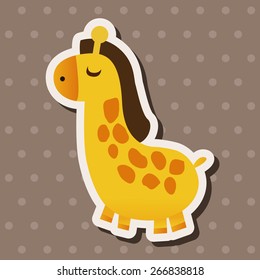 Animal giraffe flat icon elements, eps10