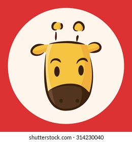Animal giraffe flat icon elements, eps10