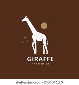 animal giraffe natural logo vector icon silhouette retro hipster