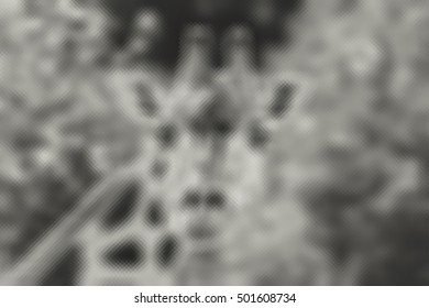 Animal, giraffe portrait, abstract vector low poly background in black and white