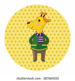 animal giraffe winter cartoon theme elements