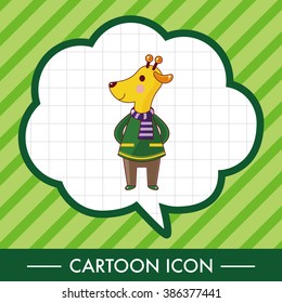 animal giraffe winter cartoon theme elements