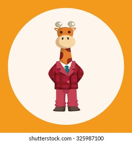 animal giraffe worker cartoon theme elements