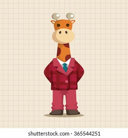 animal giraffe worker cartoon theme elements