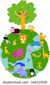 Animal and globe