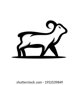 Animal Goat Black Logo  Design 