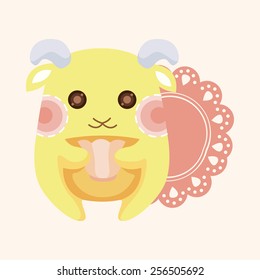 animal goat having afternoon tea theme elements