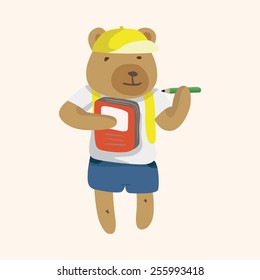 animal going to school cartoon theme elements