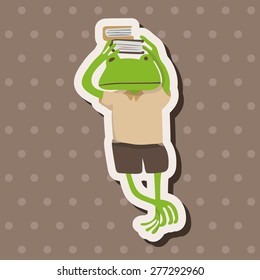 animal going to school cartoon theme elements