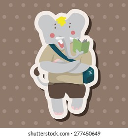 animal going to school cartoon theme elements