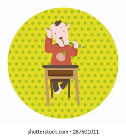 animal going to school cartoon theme elements