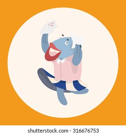 animal going to school cartoon theme elements