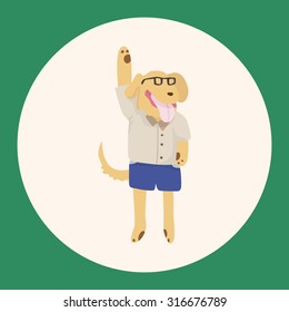 animal going to school cartoon theme elements