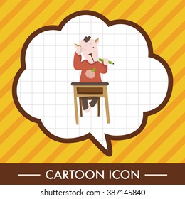 animal going to school cartoon theme elements