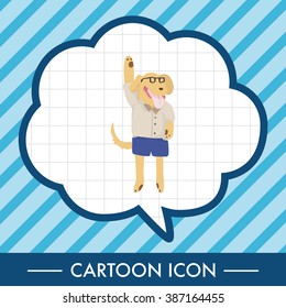 animal going to school cartoon theme elements
