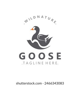 Tier Gänsevogel-Natur-Logo mit moderner Stil-Inspiration. Premium-Design