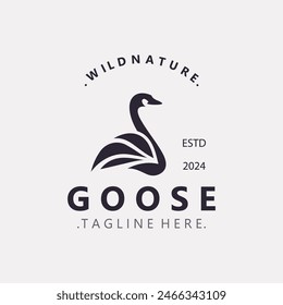 Tier Gänsevogel-Natur-Logo mit moderner Stil-Inspiration. Premium-Design