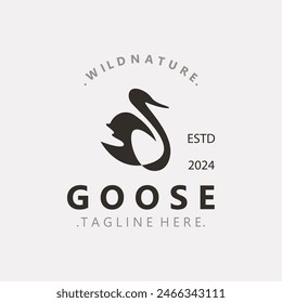 Animal Goose bird nature logo with modern style inspiration. premium design