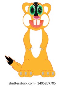 Animal gopher on white background is insulated