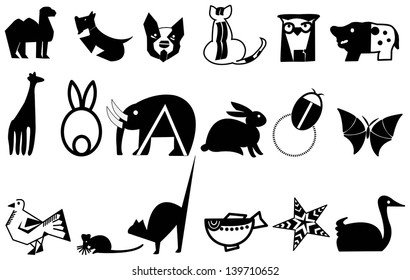 Animal in graphic symbol style