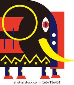 Ilustración vectorial gráfica elefante para gráficos animales
