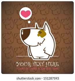 Animal greeting card with funny cartoon dog.