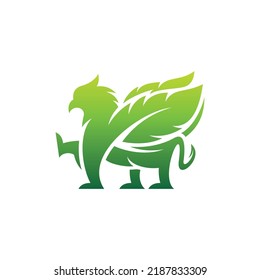 Animal Griffin Leaf Logo Design