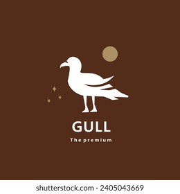 gaviota animal logotipo natural vector icono silueta retro hipster