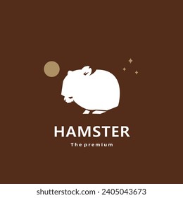 Tier-Hamster-Naturlogo Vektorsymbol Silhouette Retro-Hipster