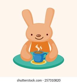 animal having afternoon tea theme elements