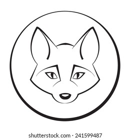 Animal head 5. Vector illustration. Fox