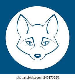 Animal head 7. Vector illustration. Fox