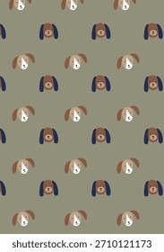 animal head allover background design for screen print 
