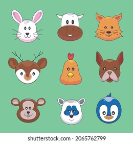 animal head art illustration design